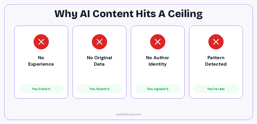 Illustration that shows why AI content hits a ceiling.