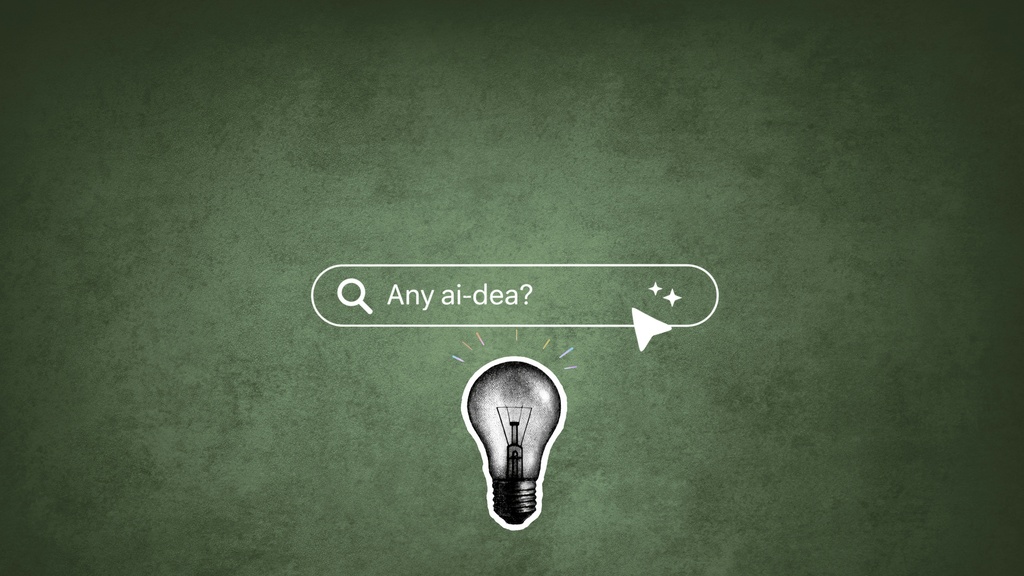 Google search bar showing the text "Any ai-dea?".
